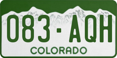 CO license plate 083AQH