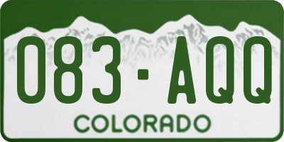 CO license plate 083AQQ