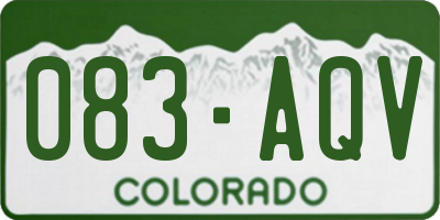 CO license plate 083AQV