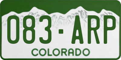 CO license plate 083ARP