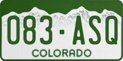 CO license plate 083ASQ