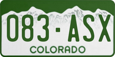 CO license plate 083ASX