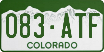 CO license plate 083ATF