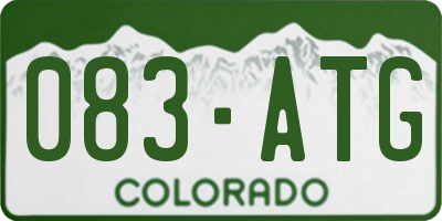 CO license plate 083ATG