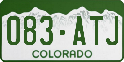 CO license plate 083ATJ
