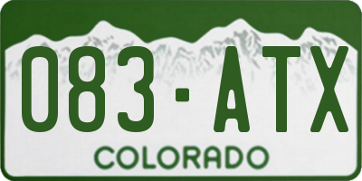 CO license plate 083ATX
