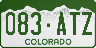 CO license plate 083ATZ