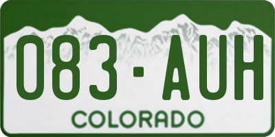 CO license plate 083AUH