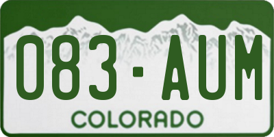 CO license plate 083AUM