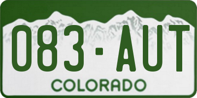 CO license plate 083AUT