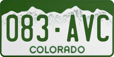 CO license plate 083AVC