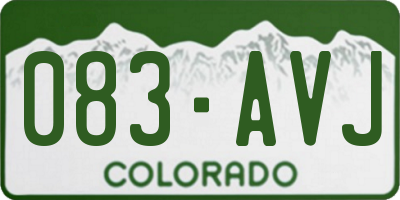 CO license plate 083AVJ
