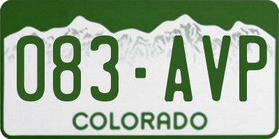 CO license plate 083AVP