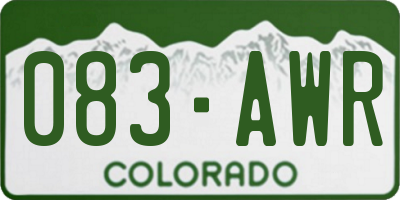 CO license plate 083AWR