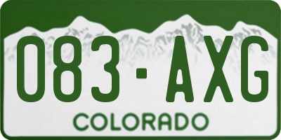 CO license plate 083AXG
