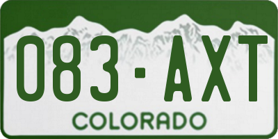 CO license plate 083AXT