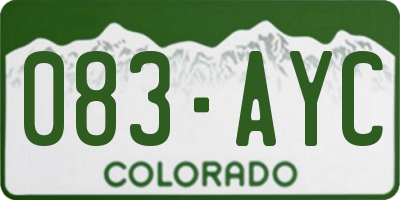 CO license plate 083AYC
