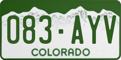 CO license plate 083AYV