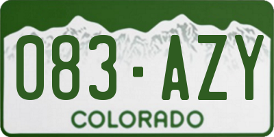 CO license plate 083AZY