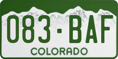 CO license plate 083BAF