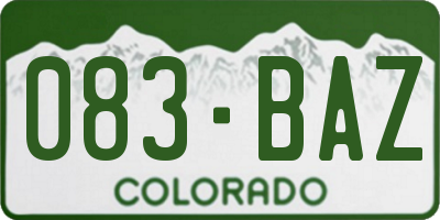 CO license plate 083BAZ