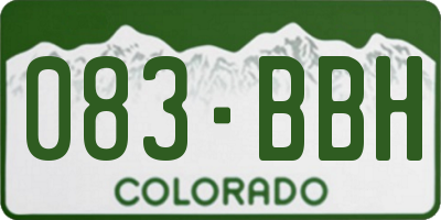 CO license plate 083BBH