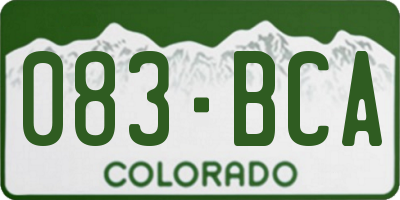 CO license plate 083BCA