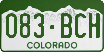 CO license plate 083BCH