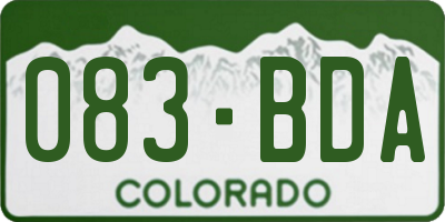 CO license plate 083BDA