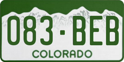 CO license plate 083BEB
