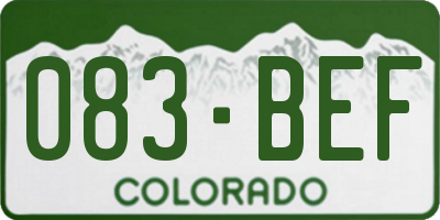 CO license plate 083BEF