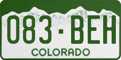 CO license plate 083BEH
