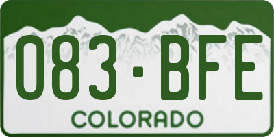 CO license plate 083BFE