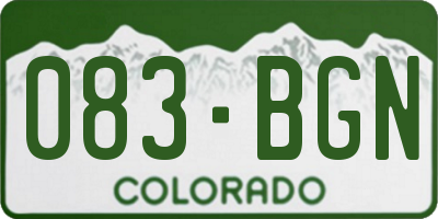 CO license plate 083BGN