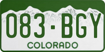 CO license plate 083BGY