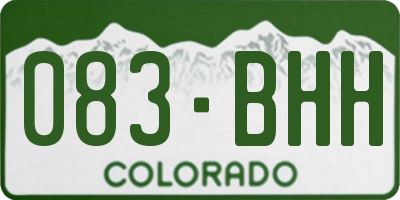 CO license plate 083BHH