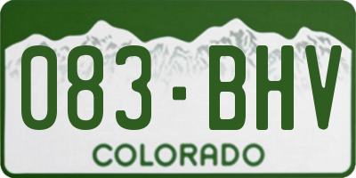 CO license plate 083BHV