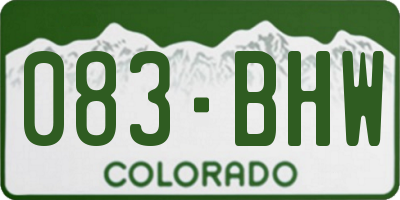 CO license plate 083BHW
