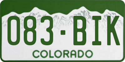 CO license plate 083BIK