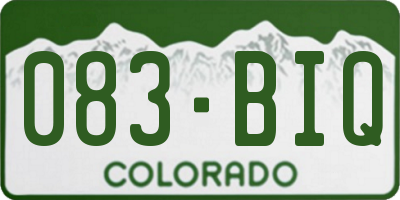 CO license plate 083BIQ