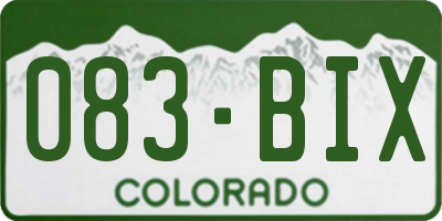 CO license plate 083BIX