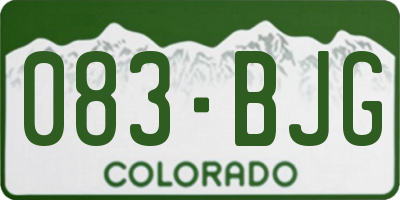 CO license plate 083BJG
