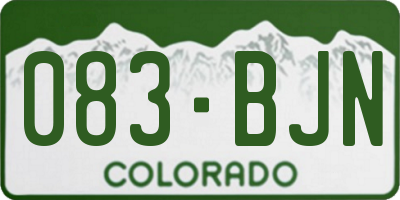CO license plate 083BJN