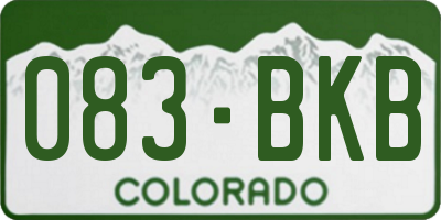 CO license plate 083BKB