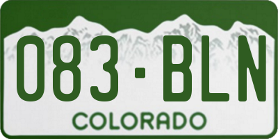 CO license plate 083BLN