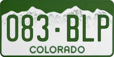 CO license plate 083BLP