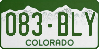 CO license plate 083BLY
