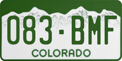 CO license plate 083BMF