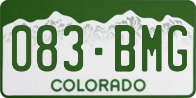 CO license plate 083BMG