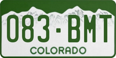 CO license plate 083BMT